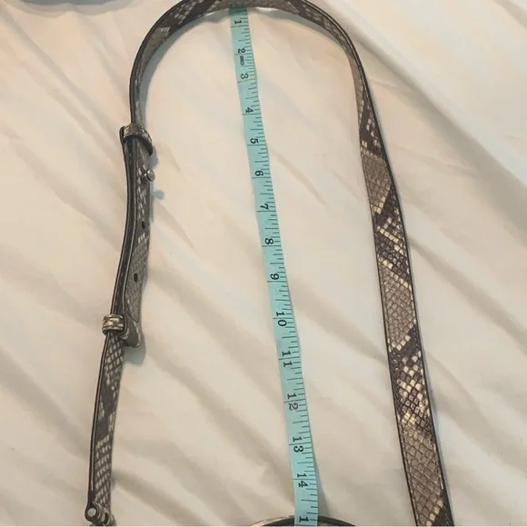 Michael Kors Snakeskin Crossbody Bag Women’s Half Moon Purple Top Handle Purse - Picture 8 of 16